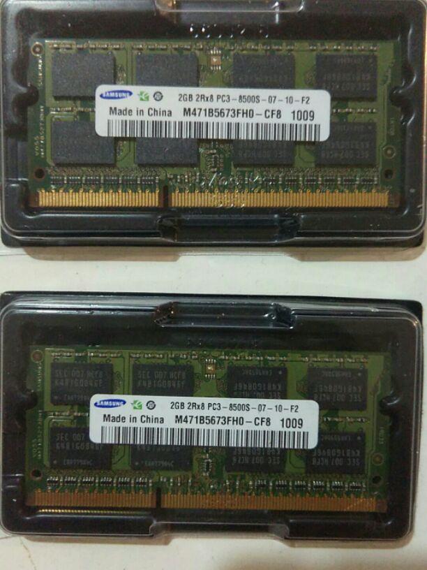 שני כרטיסי זכרון של סמסונג למחשב נייד  2*4 gb 