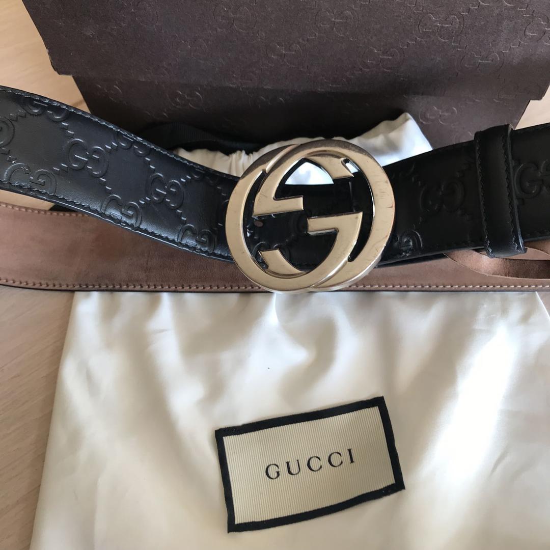 חגורה Gucci מקורית אבזם בצבע כסף מידה 90/36