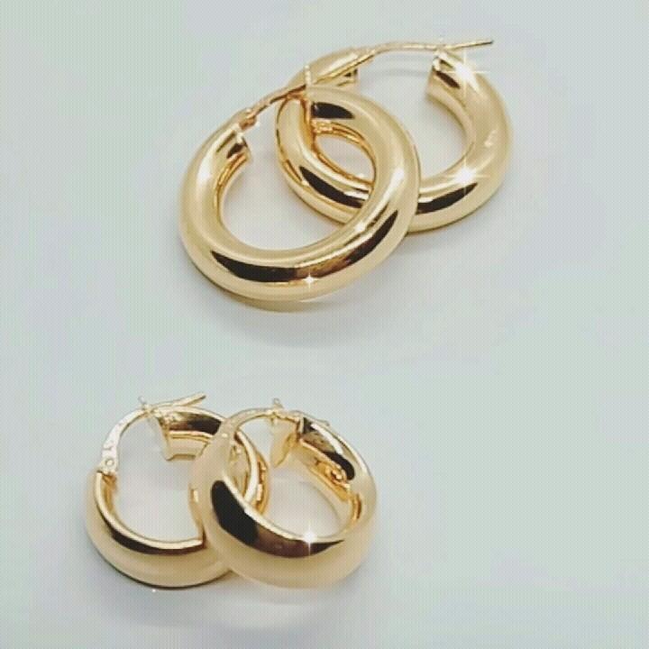 עגילי כסף טהור 925,מצופה זהב 14k