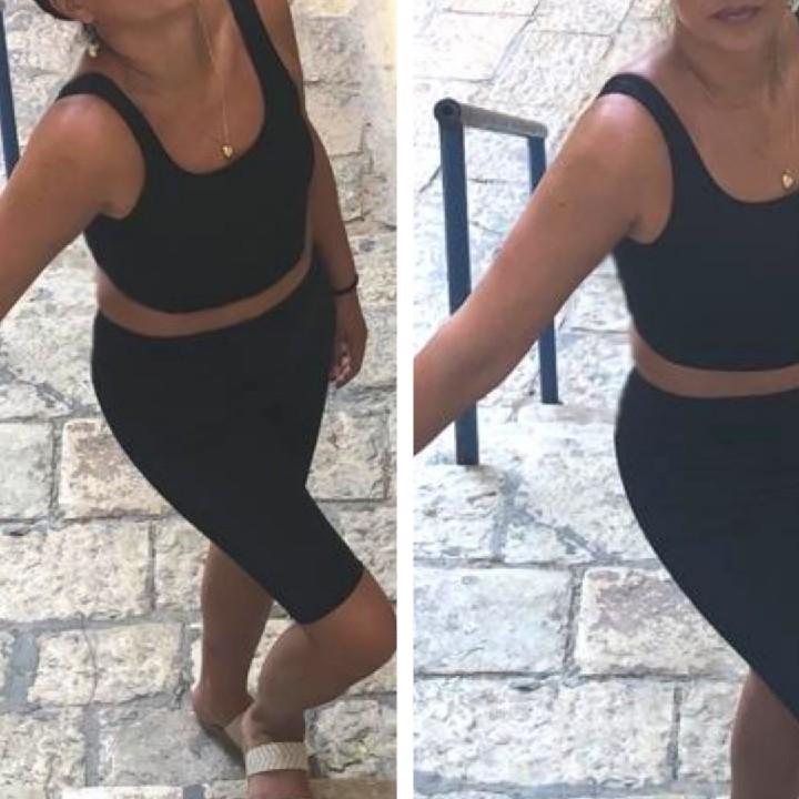 חליפת טייץ שחור מבריק