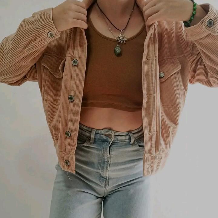 corduroy jacket pink size M women