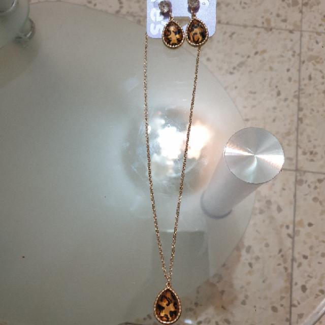 סט עגילים ושרשרת גולדפילד זהב
